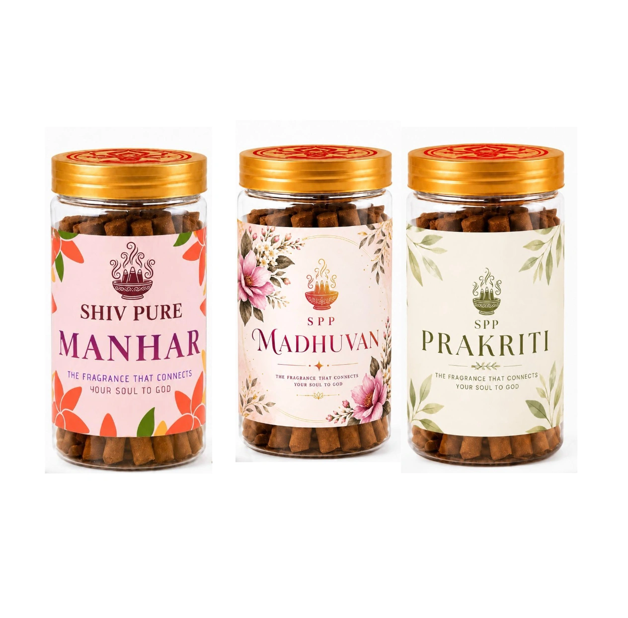 SPP Manhar, Madhuvan & Prakiti Dhoop Sticks Combo Pack