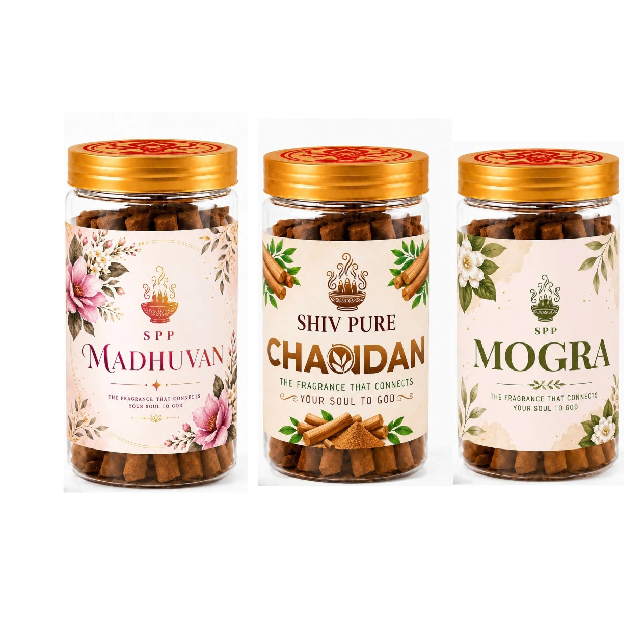SPP Chandan, Madhuvan & Mogra Dhoop Sticks Combo Pack