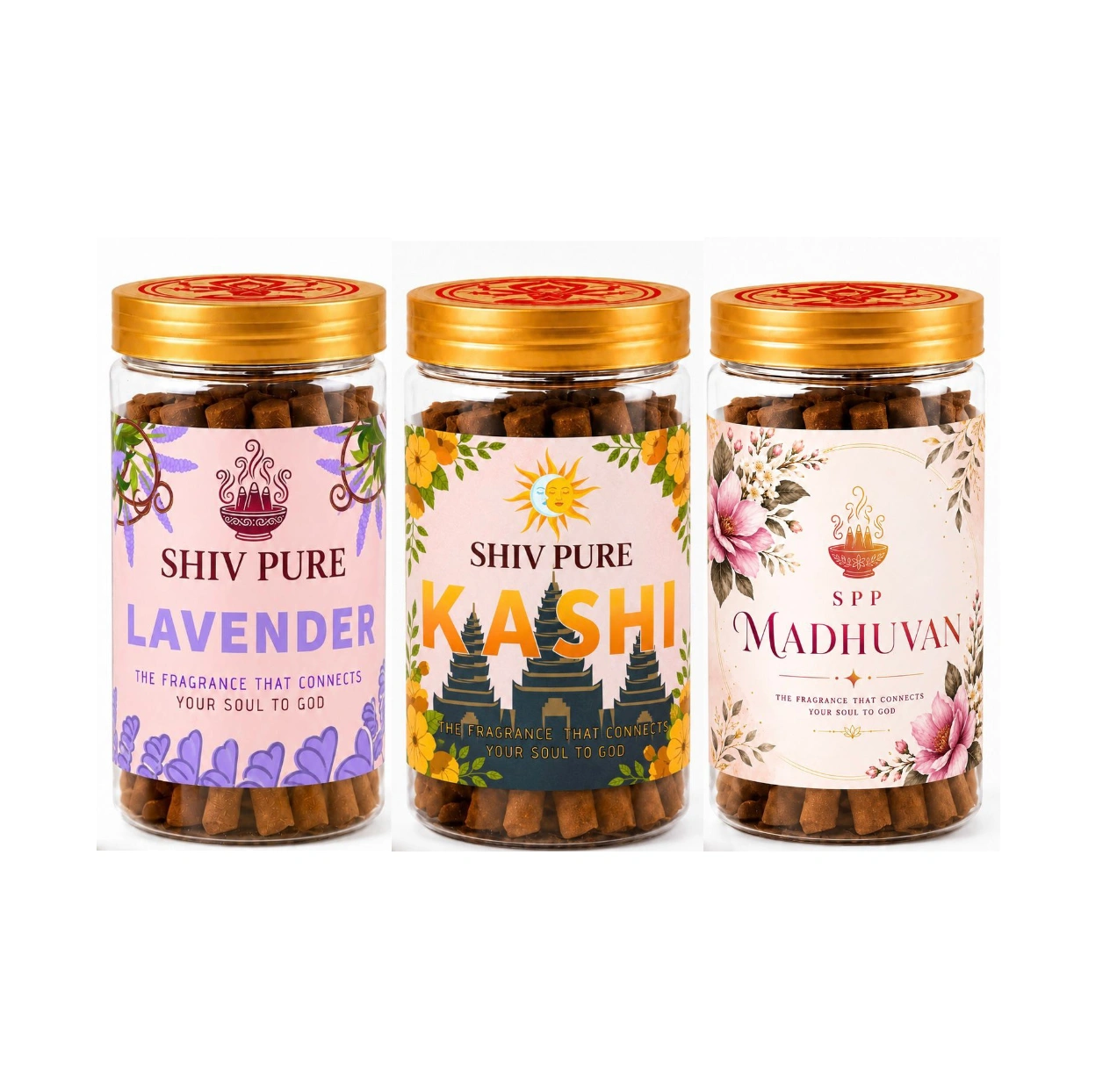 SPP Lavender, Kashi & Madhuvan Dhoop Sticks Combo Pack