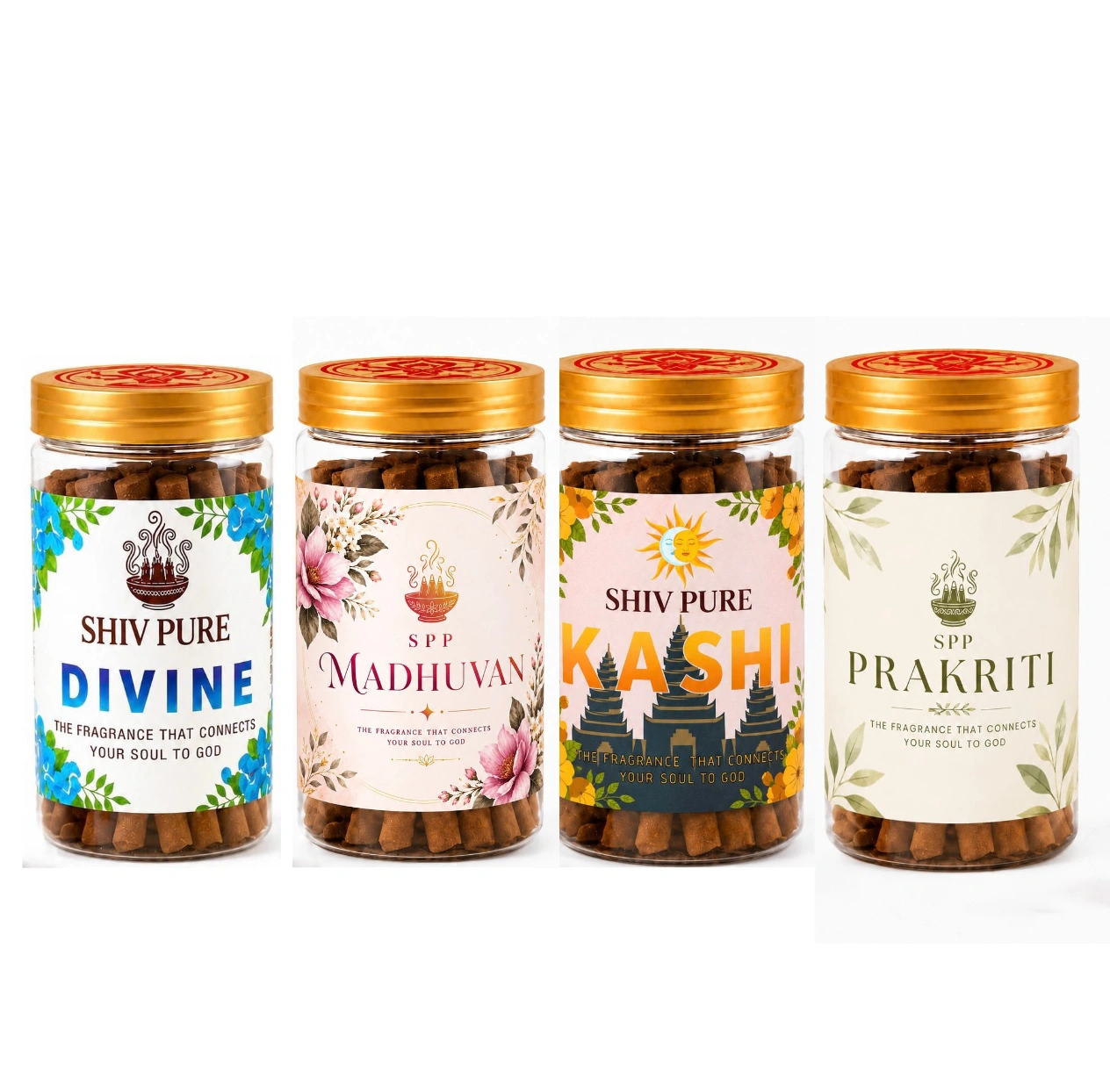 SPP Divine, Madhuvan, Kashi & Prakriti Dhoop Sticks Combo Pack