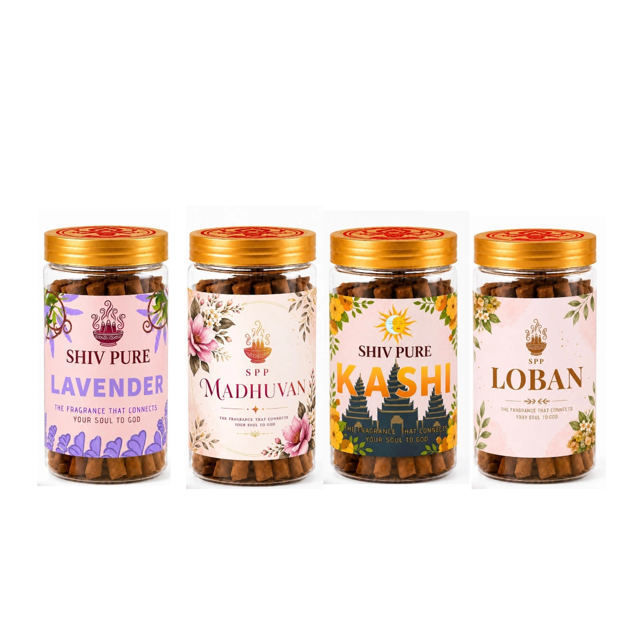 SPP Lavender, Madhuvan, Kashi & Loban Dhoop Sticks Combo Pack