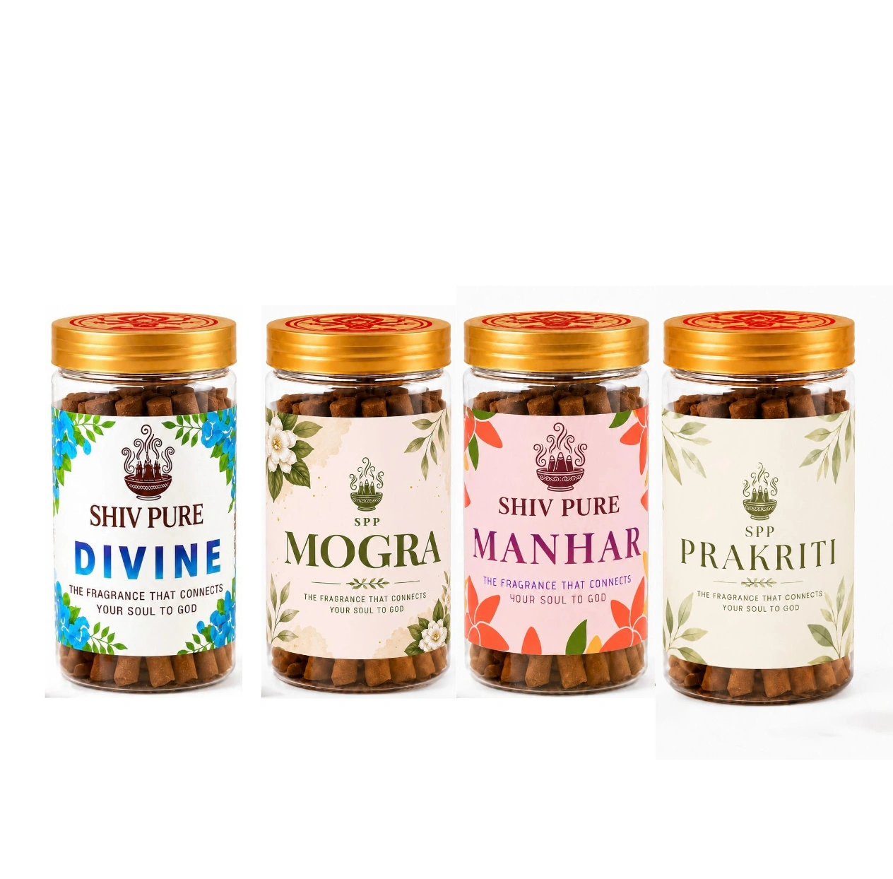SPP Divine, Mogra, Manhar & Prakriti Dhoop Sticks Combo Pack