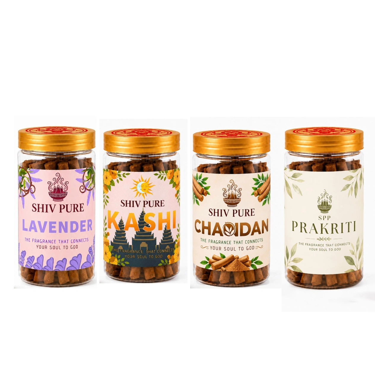 SPP Lavender, Kashi, Chandan & Prakriti Dhoop Sticks Combo Pack