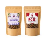 SPP Rose & Lavender Dhoop Cones Combo Pack combines the elegant floral fragrance of Rose and the calming aroma of Lavender to create a peaceful, refreshing, and soothing atmosphere