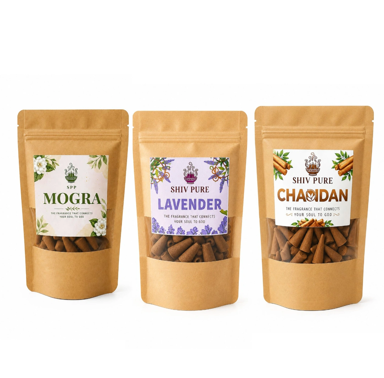 SPP Mogra, Lavender & Chandan Dhoop Cones Combo Pack