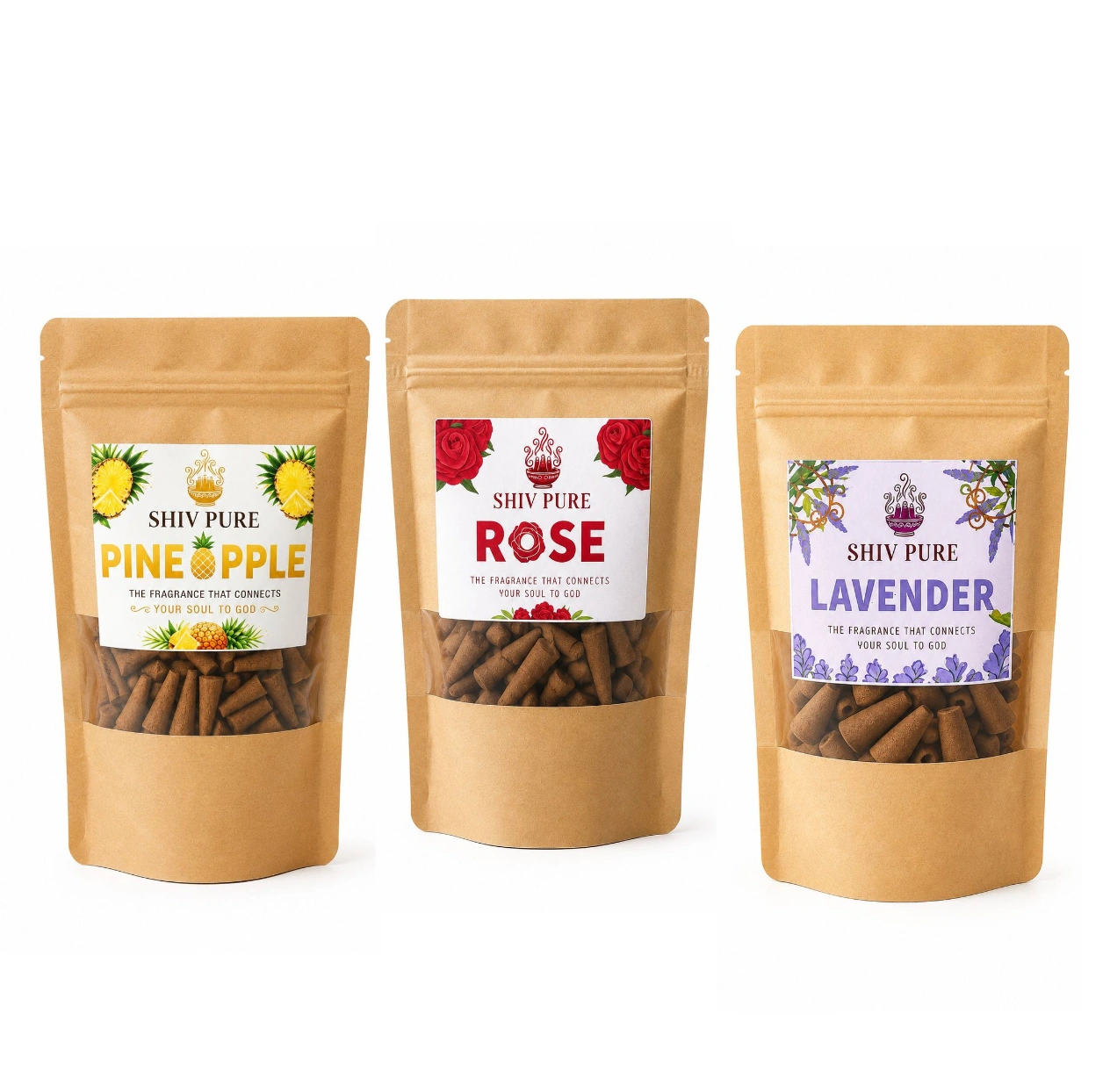 SPP Pineapple, Lavender & Rose Dhoop Cones Combo Pack