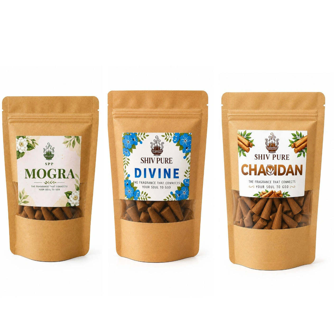 SPP Mogra, Divine & Chandan Dhoop Cones Combo Pack