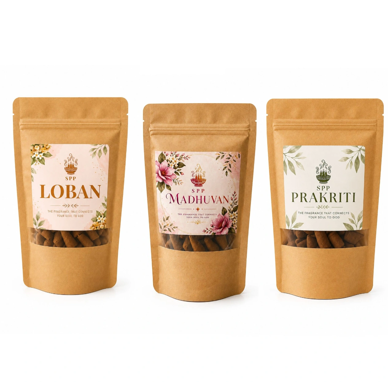 SPP Loban, Madhuvan & Prakriti Dhoop Cones Combo Pack
