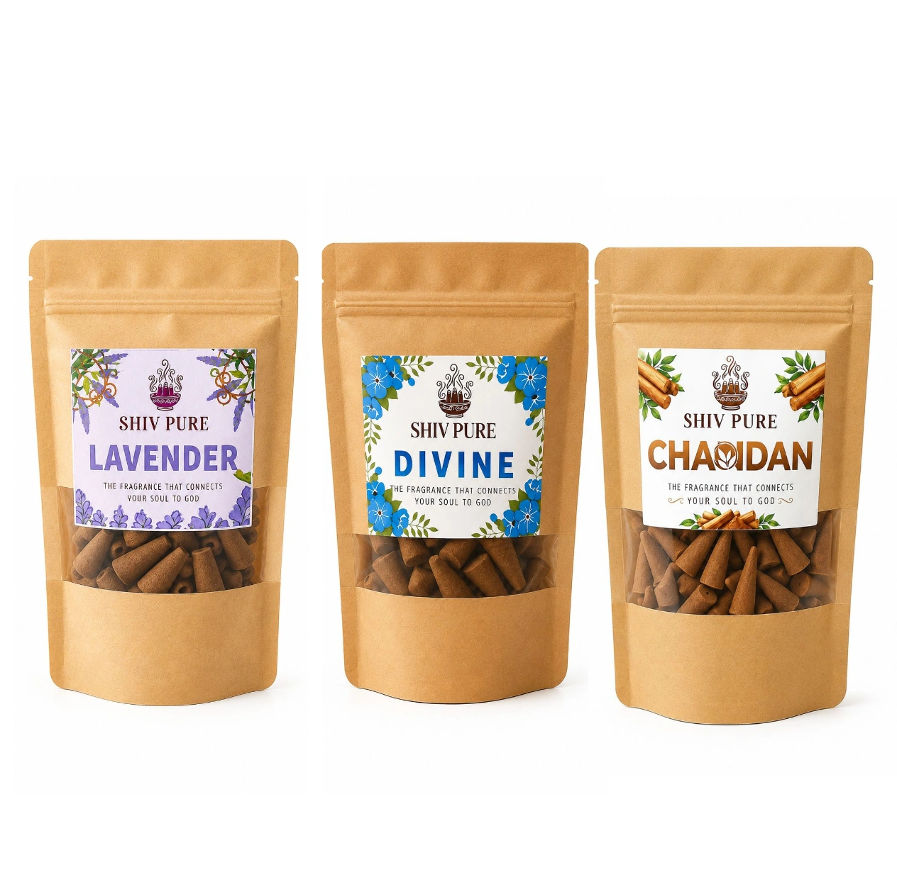 SPP Divine, Lavender & Chandan Dhoop Cones Combo Pack