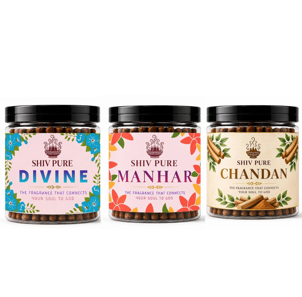 SPP Divine,Chandan & Manhar Dhoop Cones Combo Pack (200gm)