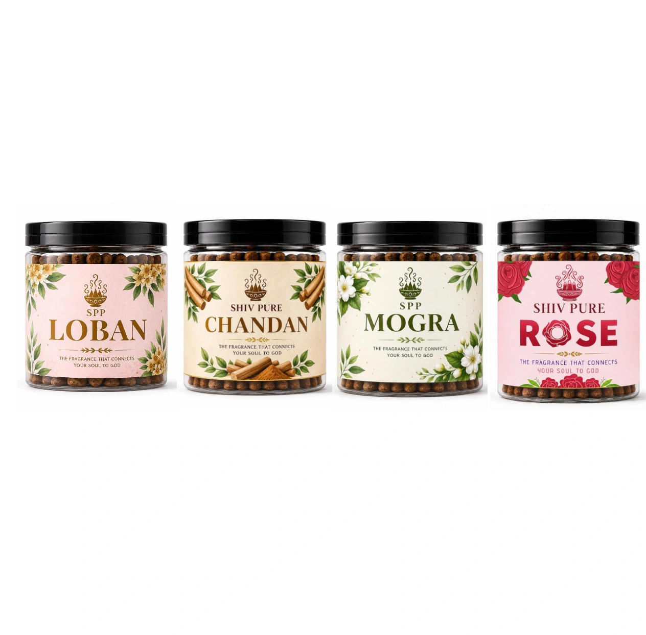 SPP Loban,Chandan,Mogra & Rose Dhoop Cones Combo Pack (200gm)