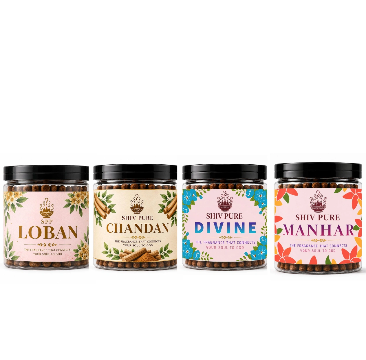 SPP Chandan,Divine,Loban & Manhar Dhoop Cones Combo Pack (200gm)